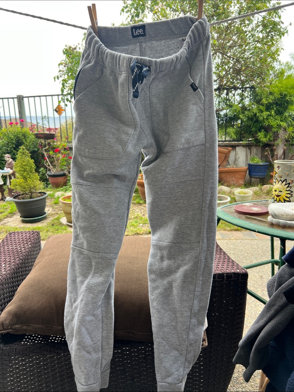 Lee Youth Light Gray Sweatpants with Drawstring